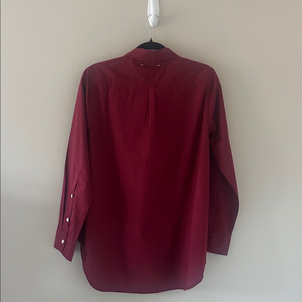 Kerri Rosenthal NWT Mia Button Down Shirt Max Heart Burgundy Sz Small Preppy - Picture 6 of 12